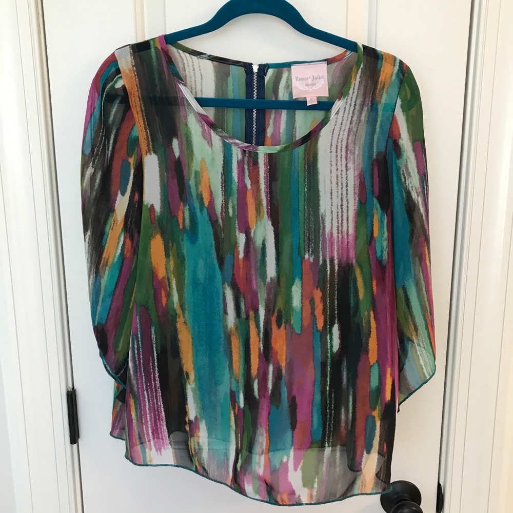 Romeo + Juliet Couture Sheer Cold Shoulder Top